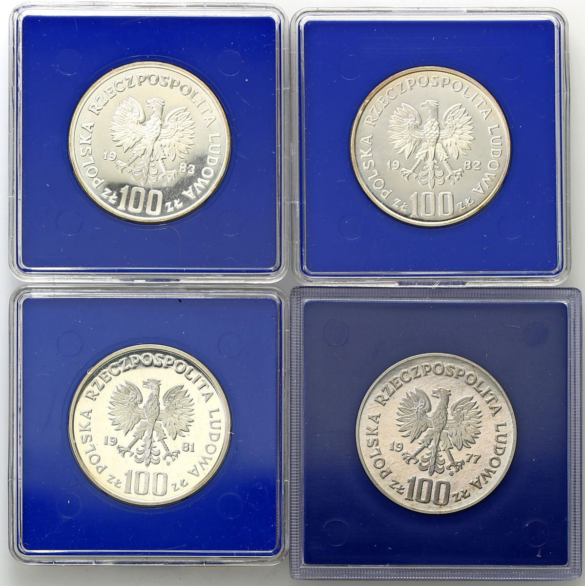 PRL. 100 złotych 1977 – 1983 – Zwierzęta - zestaw 4 monet